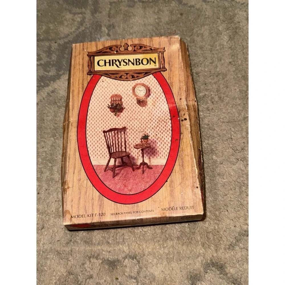 Miniature Dollhouse Chrysnbon Kit‎ /Candlestand Table Clock Chair Rack Kit-F120